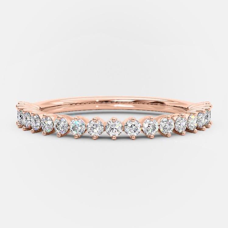 0.2 TCW Round Half Eternity Moissanite Wedding Band
