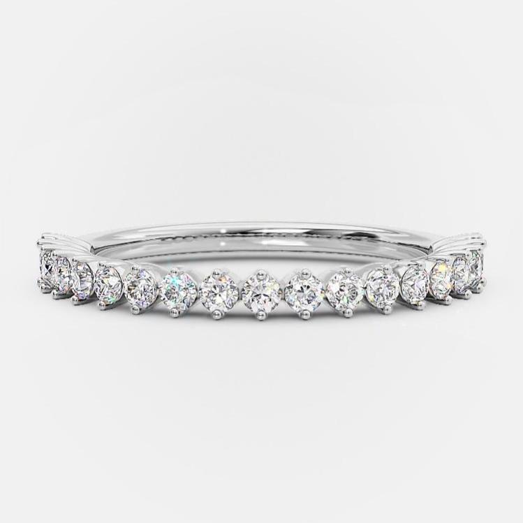 0.2 TCW Round Half Eternity Moissanite Wedding Band