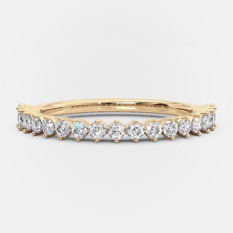 0.2 TCW Round Half Eternity Moissanite Wedding Band