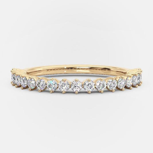 0.2 TCW Round Half Eternity Moissanite Wedding Band