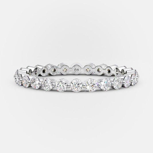 1 TCW Round Full Eternity Moissanite Wedding Band