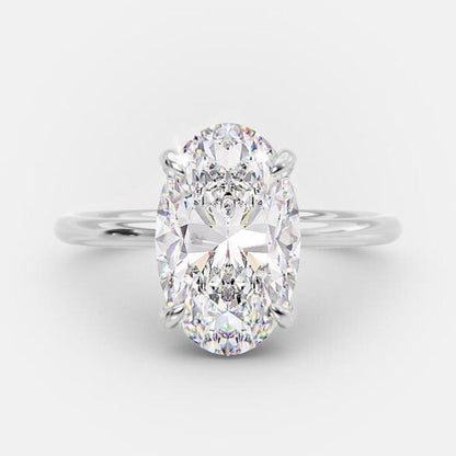4 CT Oval Hidden Halo Moissanite Engagement Ring