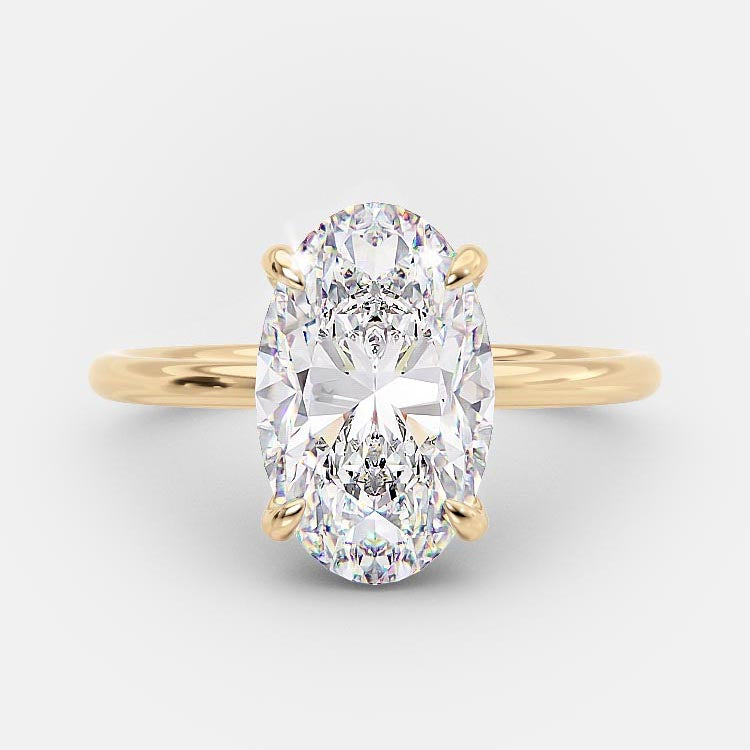 4 CT Oval Hidden Halo Moissanite Engagement Ring