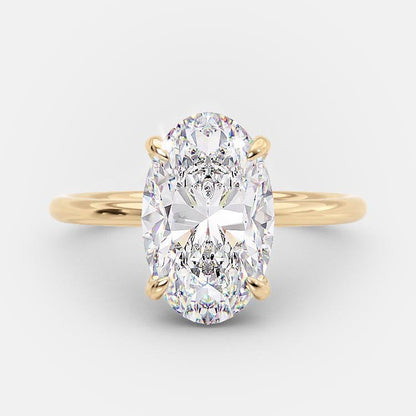 4 CT Oval Hidden Halo Moissanite Engagement Ring