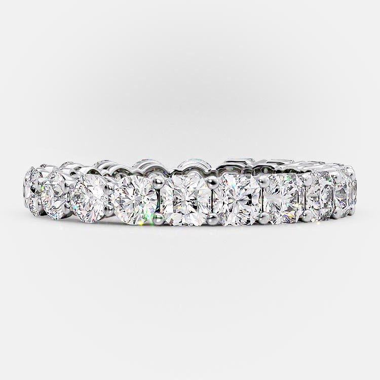 2 TCW Asscher & Round Full Eternity Moissanite Wedding Band