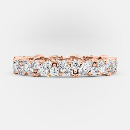 0.8 TCW Marquise & Round Full Eternity Moissanite Wedding Band