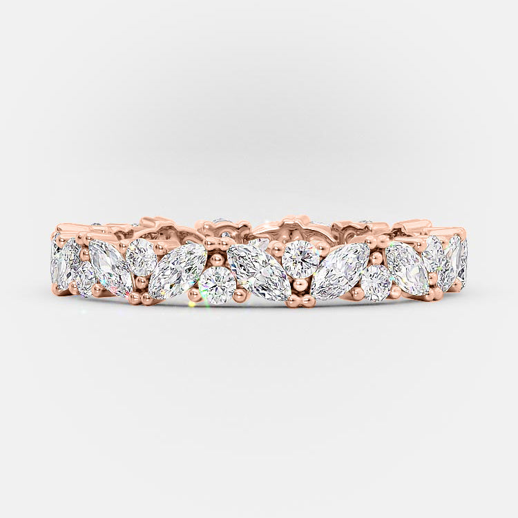 2 TCW Asscher & Round Full Eternity Moissanite Wedding Band
