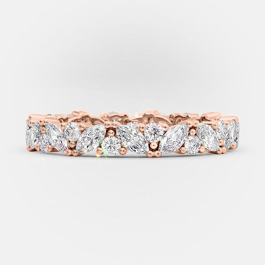 2 TCW Asscher & Round Full Eternity Moissanite Wedding Band