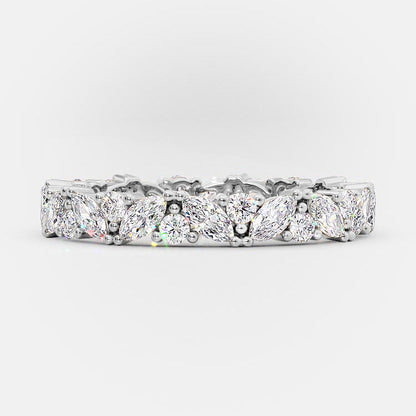 0.8 TCW Marquise & Round Full Eternity Moissanite Wedding Band