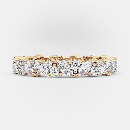 0.8 TCW Marquise & Round Full Eternity Moissanite Wedding Band