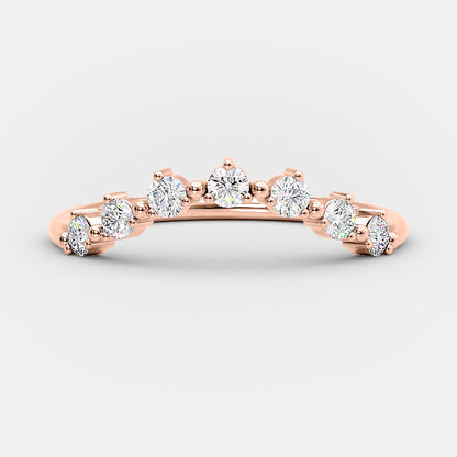 0.3 TCW Round Curved Moissanite Wedding Band