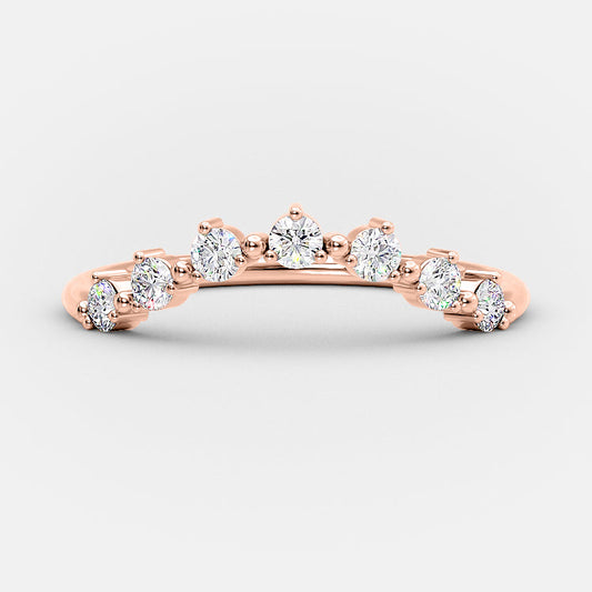 0.3 TCW Round Curved Moissanite Wedding Band