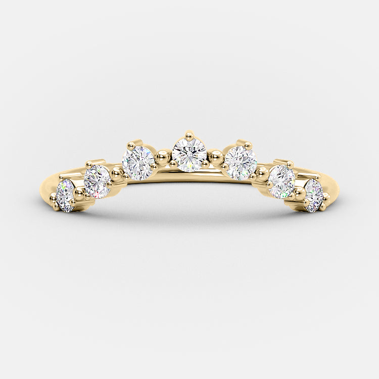 0.3 TCW Round Curved Moissanite Wedding Band