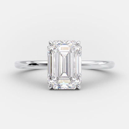 3.17 CT Emerald Hidden Halo Moissanite Engagement Ring