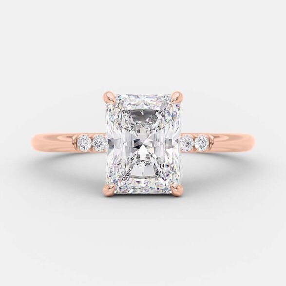 2.43 CT Radiant Pave Moissanite Engagement Ring