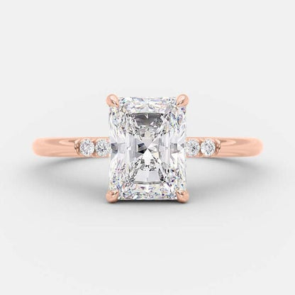 2.43 CT Radiant Pave Moissanite Engagement Ring