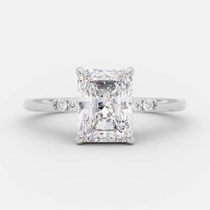 2.43 CT Radiant Pave Moissanite Engagement Ring