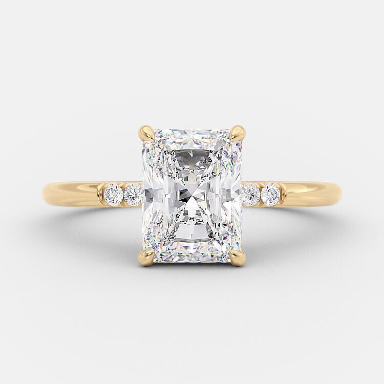 2.43 CT Radiant Pave Moissanite Engagement Ring