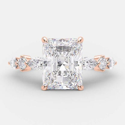 2.43 CT Radiant Pave Moissanite Engagement Ring