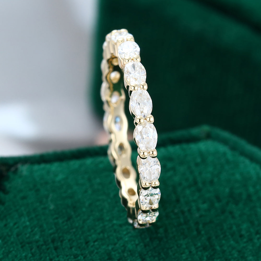 0.8 TCW Oval Full Eternity Moissanite Wedding Band