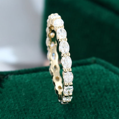 0.8 TCW Oval Full Eternity Moissanite Wedding Band