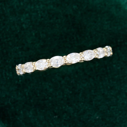 0.8 TCW Oval Full Eternity Moissanite Wedding Band