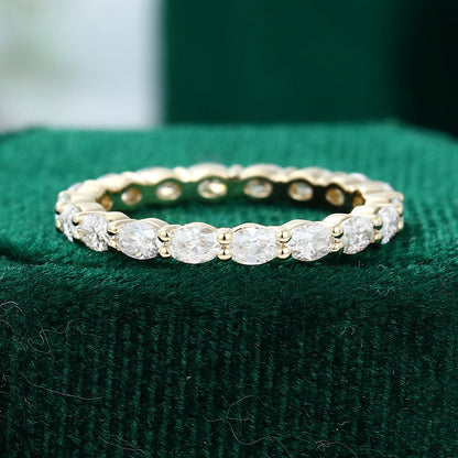 0.8 TCW Oval Full Eternity Moissanite Wedding Band