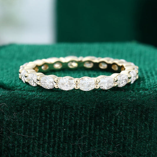 0.8 TCW Oval Full Eternity Moissanite Wedding Band