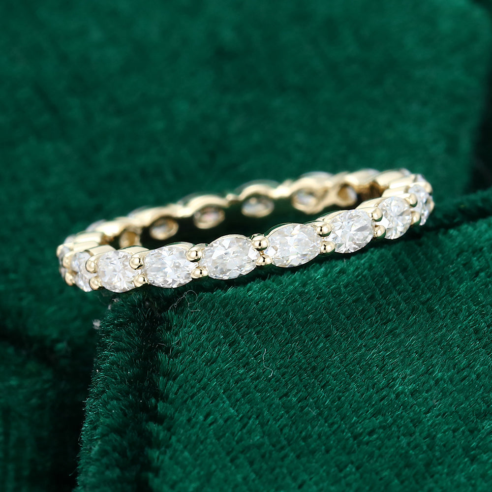 0.8 TCW Oval Full Eternity Moissanite Wedding Band