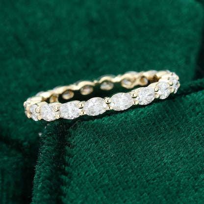 0.8 TCW Oval Full Eternity Moissanite Wedding Band