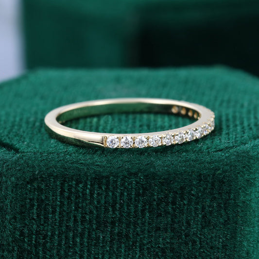 0.25 TCW Round Half Eternity Moissanite Wedding Band