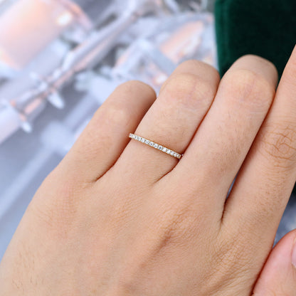 0.25 TCW Round Half Eternity Moissanite Wedding Band