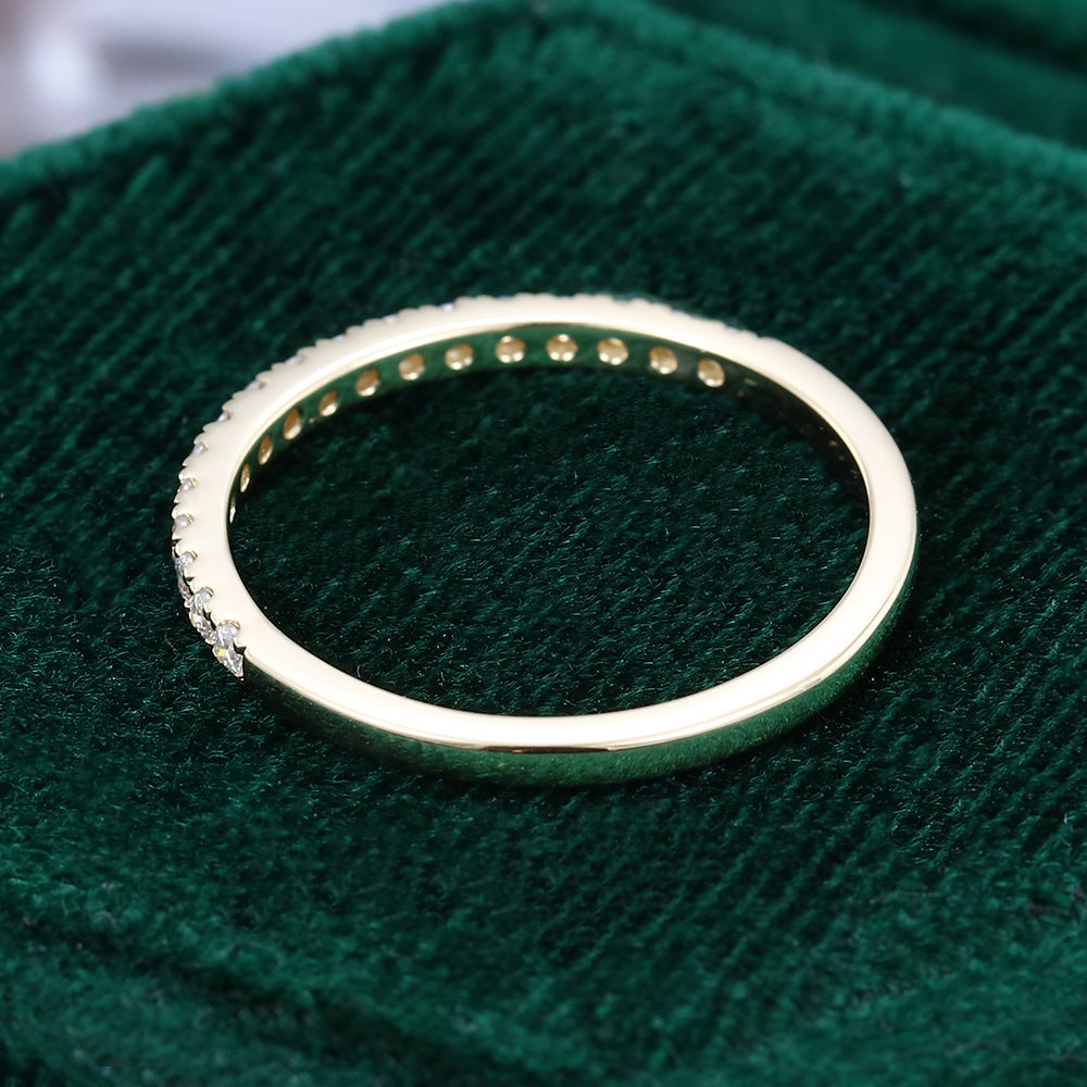 0.25 TCW Round Half Eternity Moissanite Wedding Band