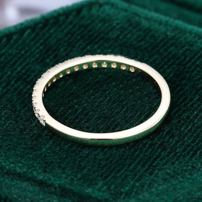 0.25 TCW Round Half Eternity Moissanite Wedding Band