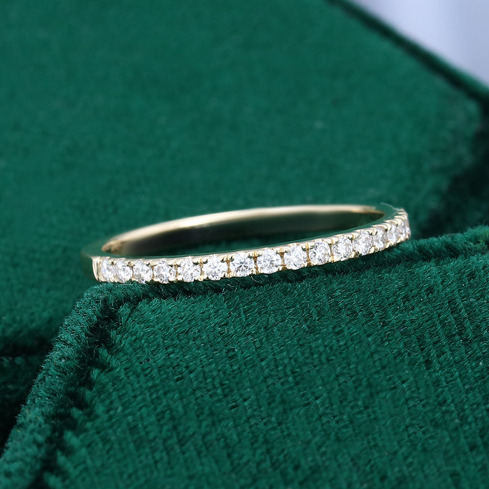 0.25 TCW Round Half Eternity Moissanite Wedding Band