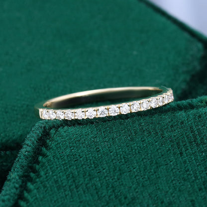0.25 TCW Round Half Eternity Moissanite Wedding Band
