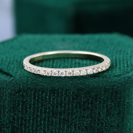 0.25 TCW Round Half Eternity Moissanite Wedding Band