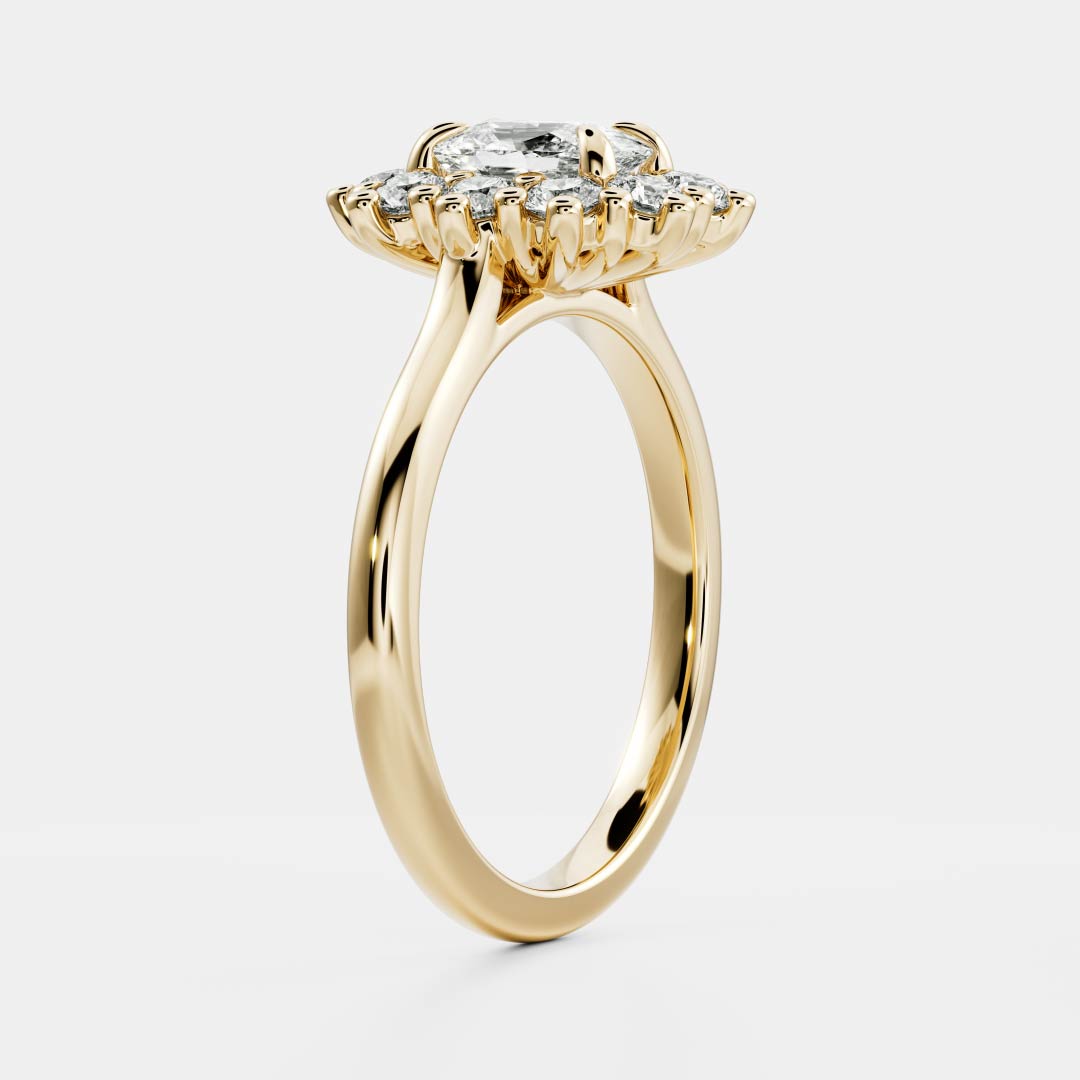 1 CT Elongated Cushion Halo Moissanite Engagement Ring