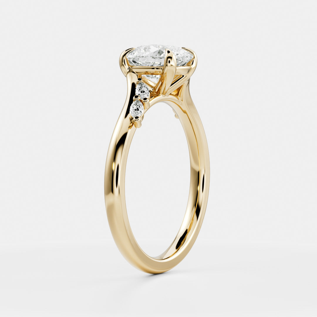 1.5 CT Elongated Cushion Cluster Moissanite Engagement Ring