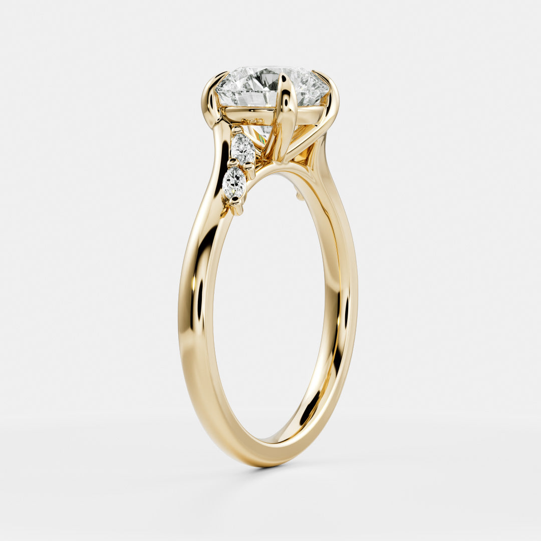 2 CT Round Cluster Moissanite Engagement Ring