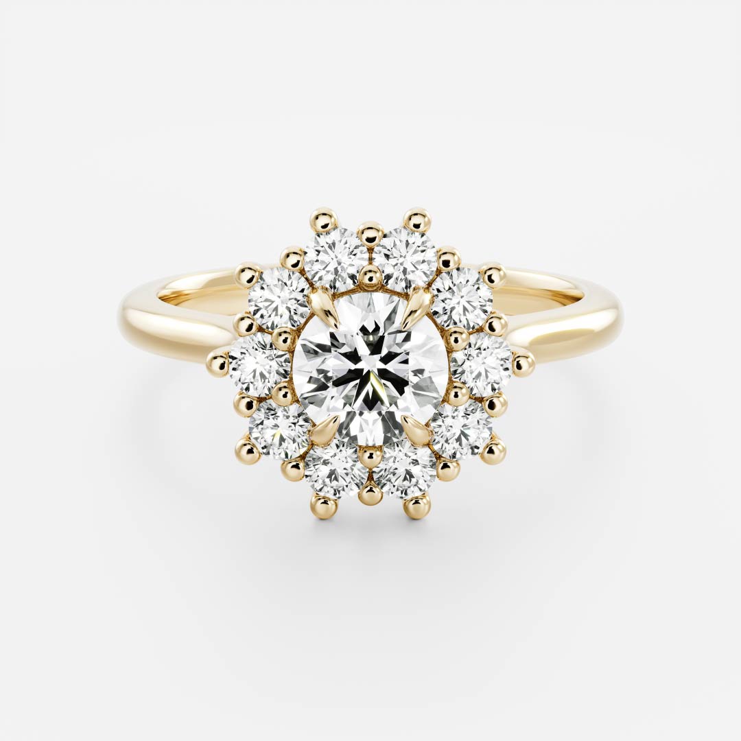 0.5 CT Round Halo Moissanite Engagement Ring