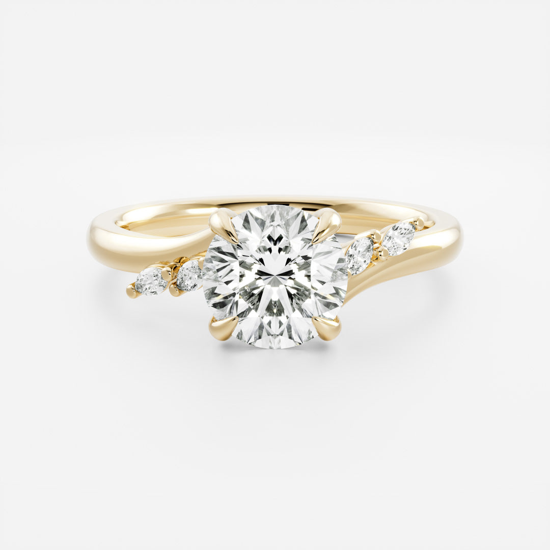 2 CT Round Cluster Moissanite Engagement Ring