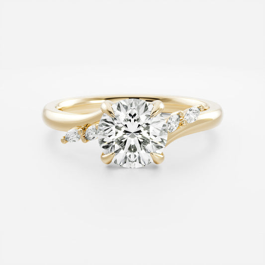 2 CT Round Cluster Moissanite Engagement Ring