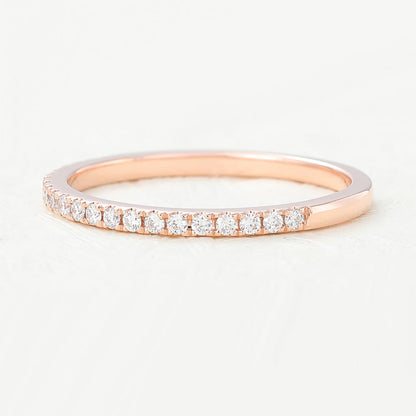 0.14 TCW Round Half Eternity Moissanite Wedding Band