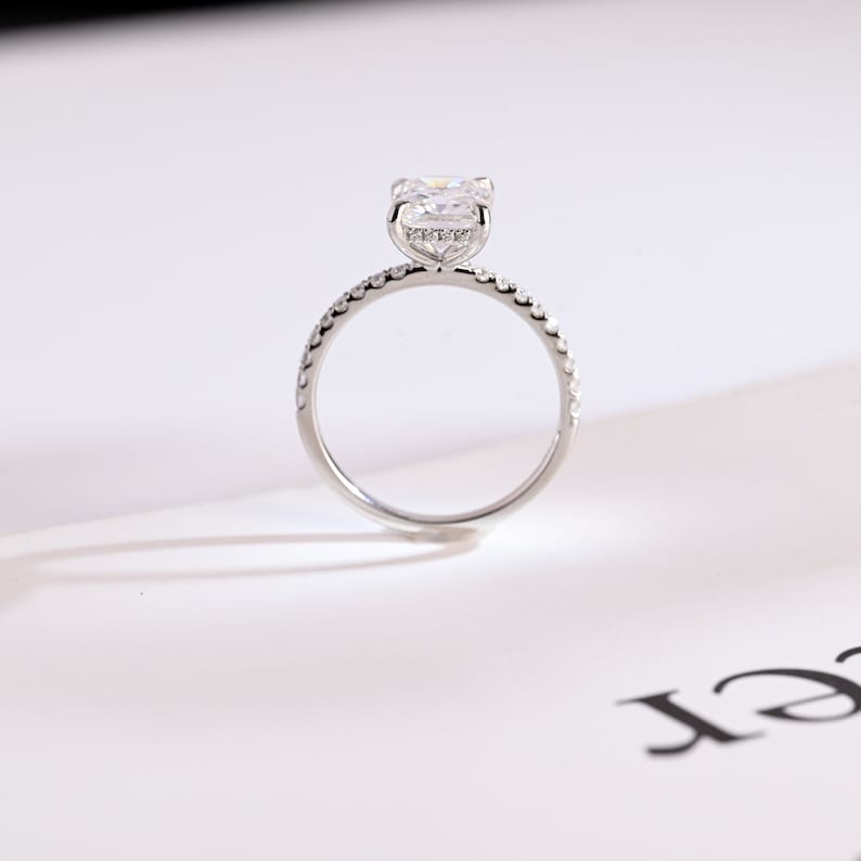 2.0 CT Emerald Pave Moissanite Engagement Ring