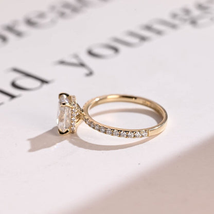 2.0 CT Radiant Pave Moissanite Engagement Ring