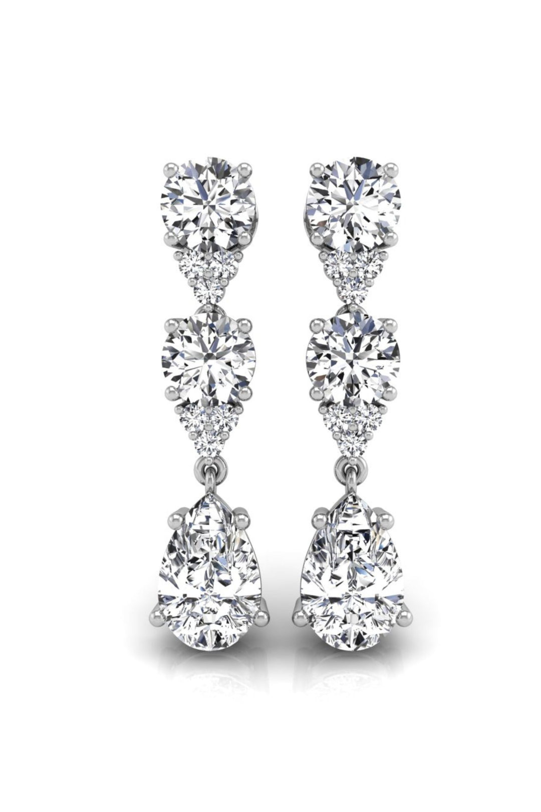 5 TCW Pear Cut Drop Moissanite Earrings