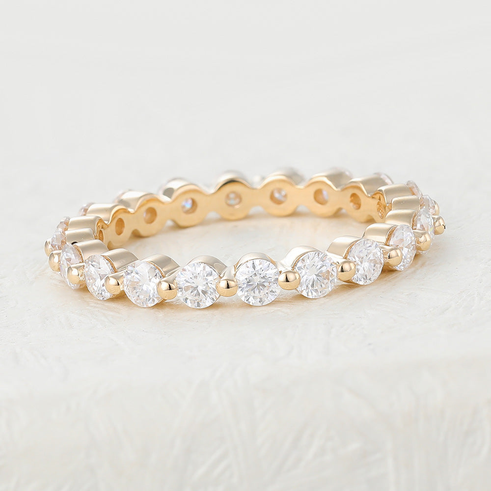 1.22 TCW Round Full Eternity Moissanite Wedding Band