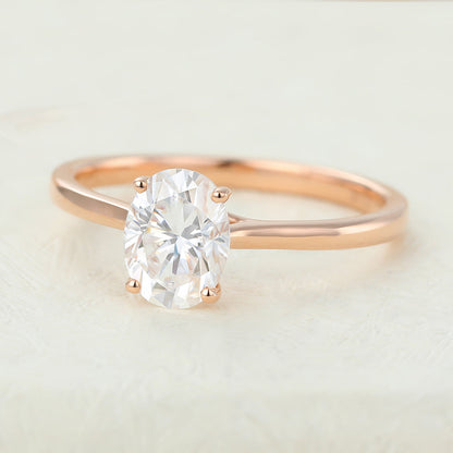 1.33 CT Oval Shaped Moissanite Engagement Ring In Solitaire Design