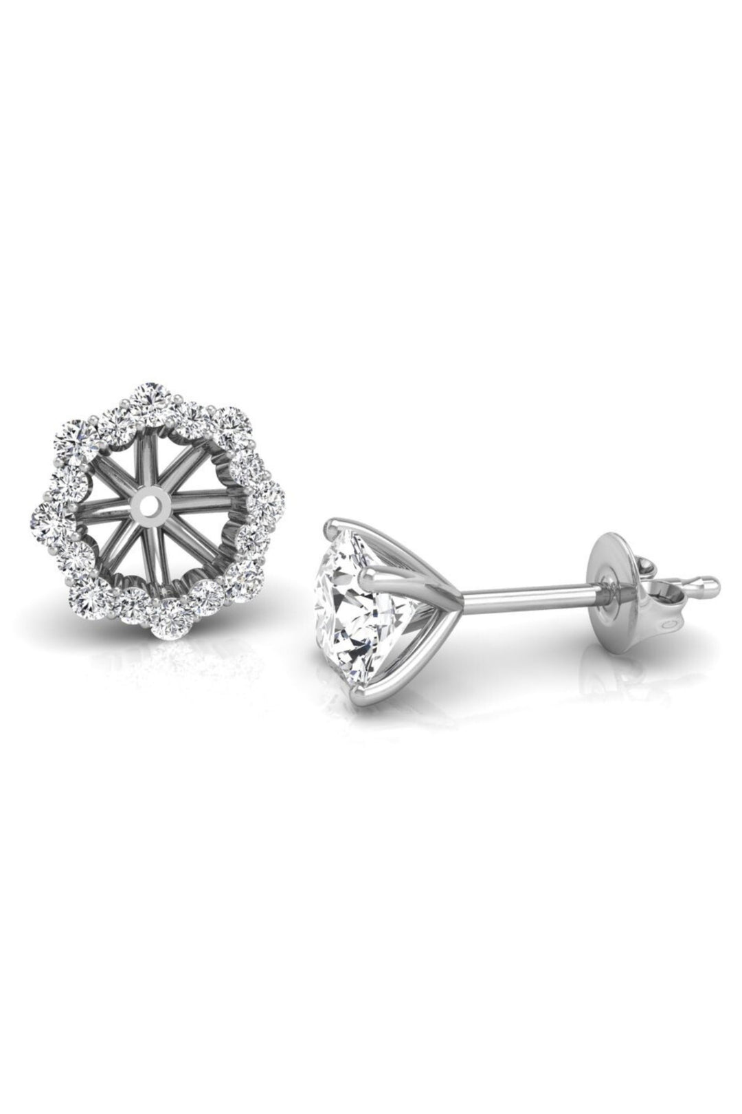 1 TCW Round Cut Cluster Stud Moissanite Earrings